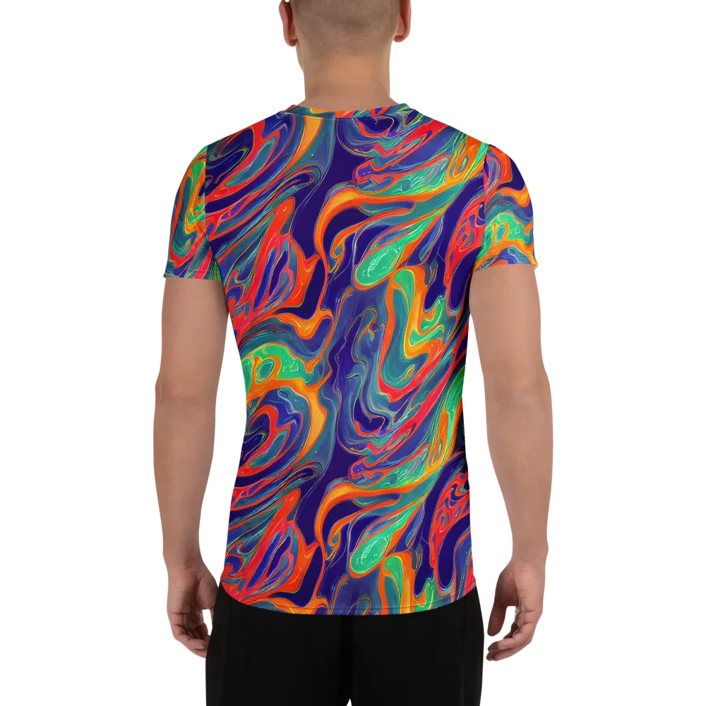 Colorwave Riot on Men's Athletic T-Shirt — Back