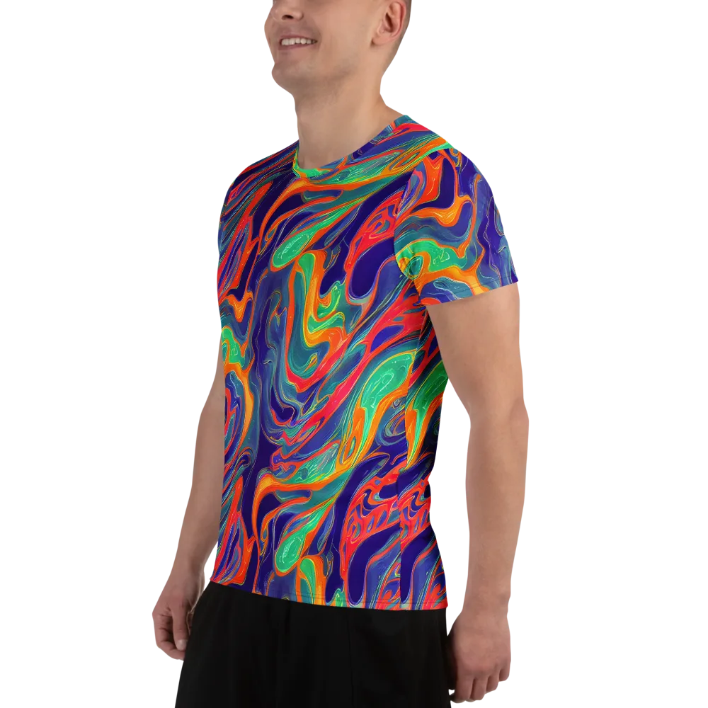 Colorwave Riot on Men's Athletic T-Shirt — Left