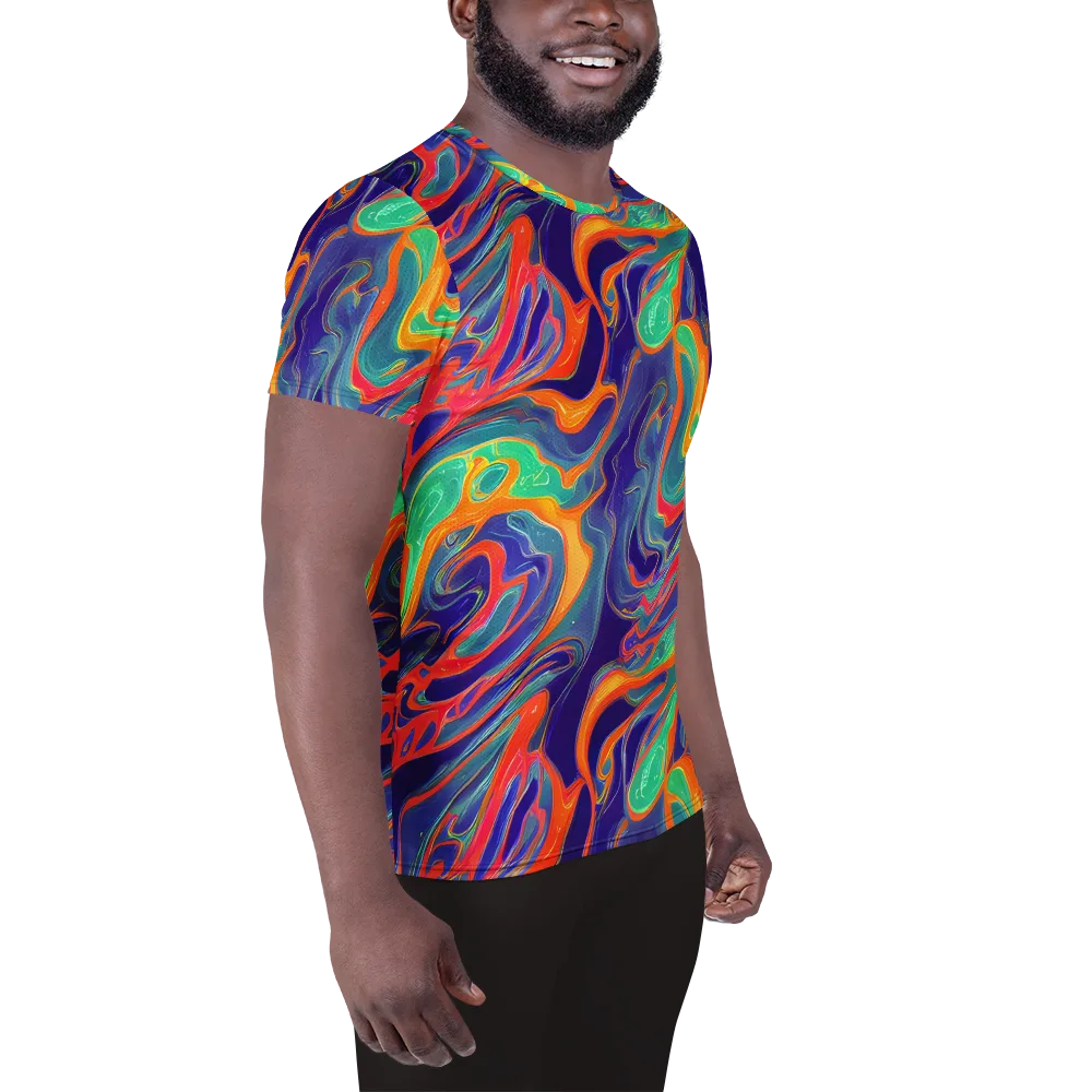 Colorwave Riot on Men's Athletic T-Shirt — Right