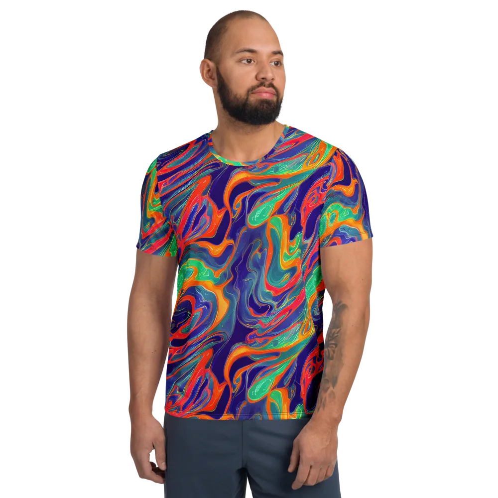 Colorwave Riot on Men's Athletic T-Shirt — Front