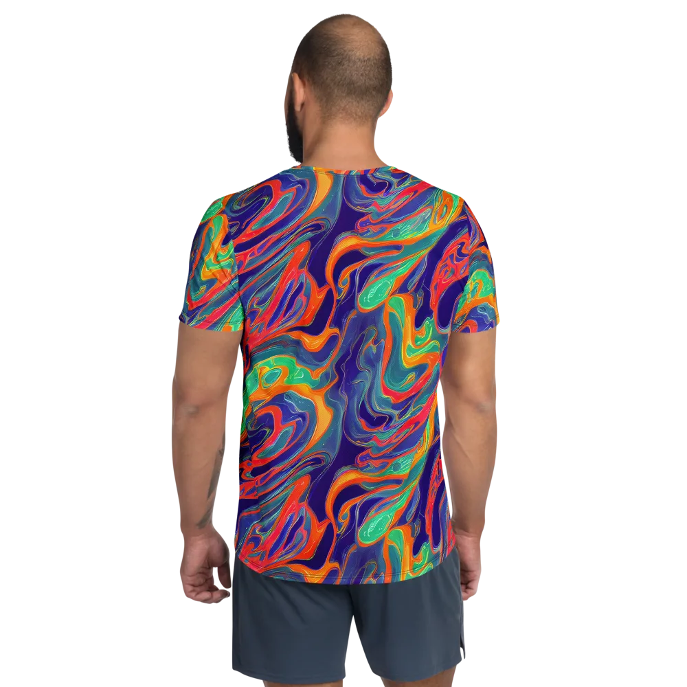 Colorwave Riot on Men's Athletic T-Shirt — Back