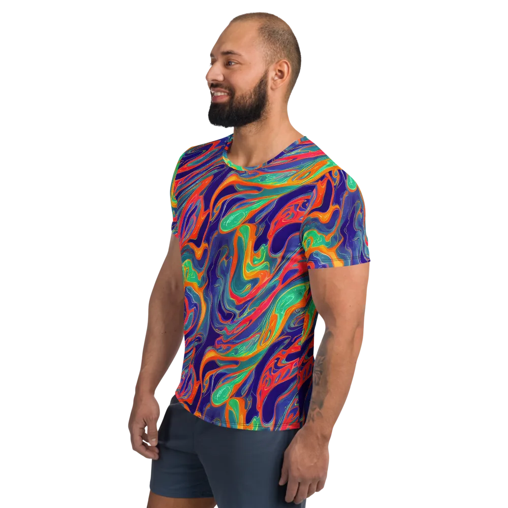 Colorwave Riot on Men's Athletic T-Shirt — Left