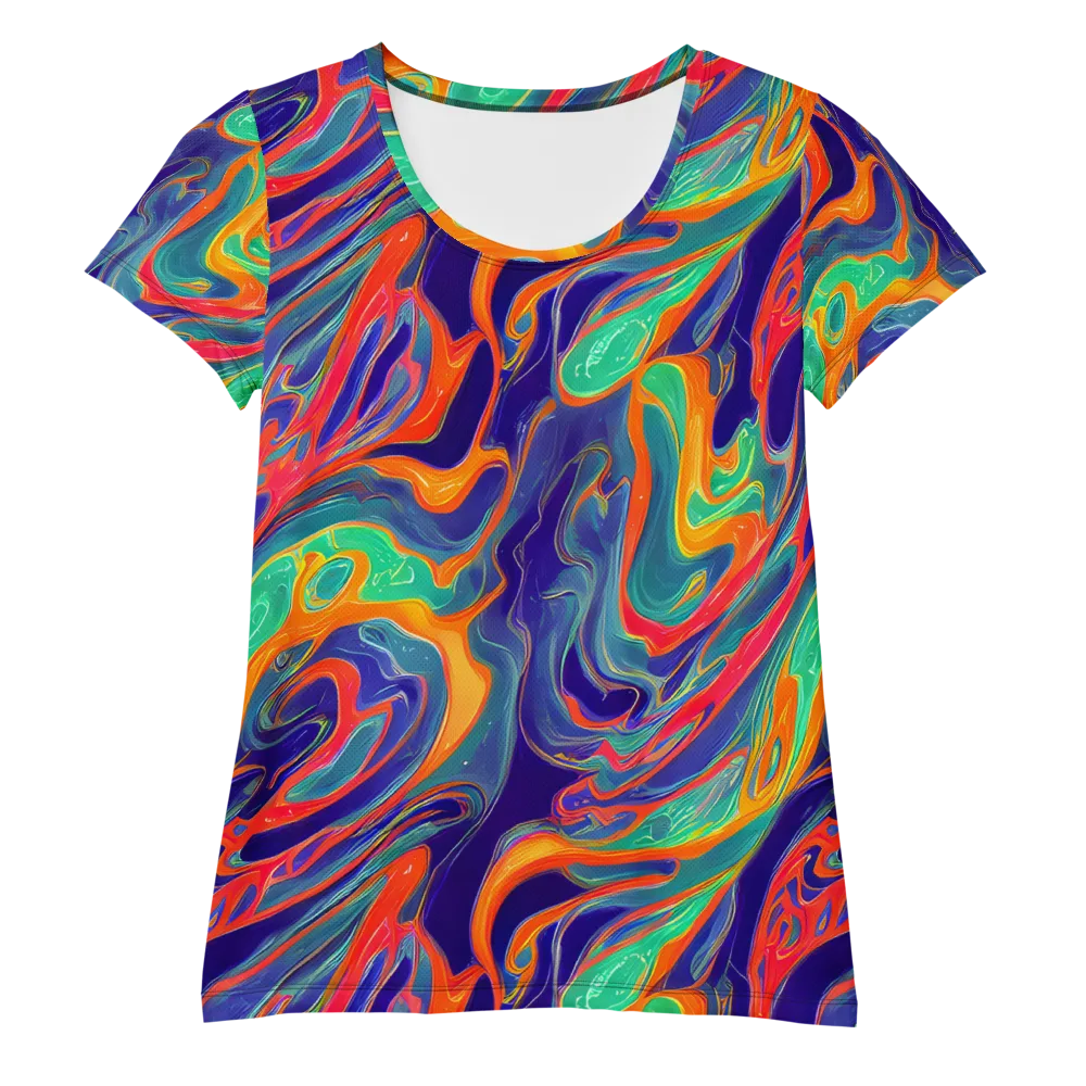 Colorwave Riot on Women's Athletic T-Shirt — Front