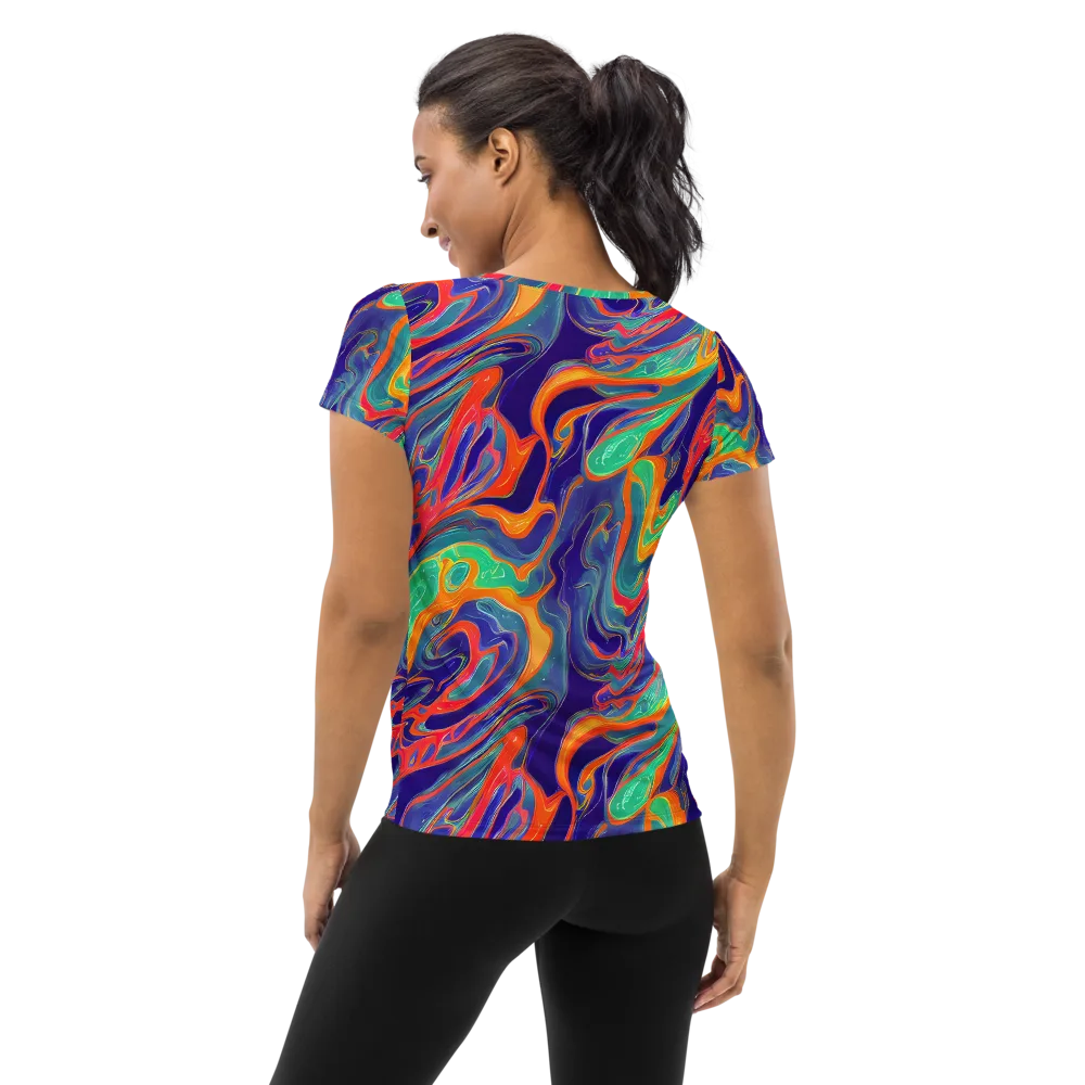 Colorwave Riot on Women's Athletic T-Shirt — Back