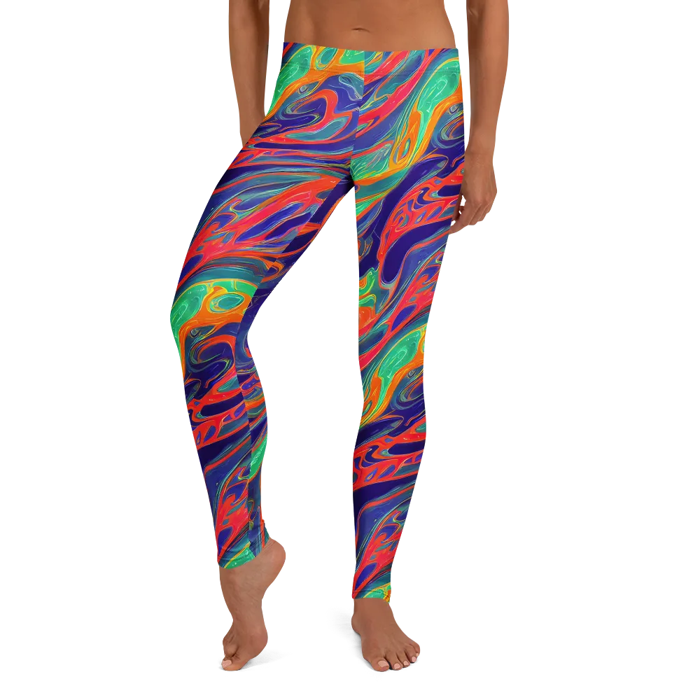 Colorwave Riot on Leggings — Front