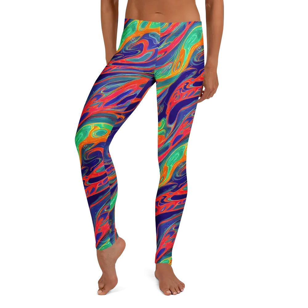 Colorwave Riot on Leggings — Front