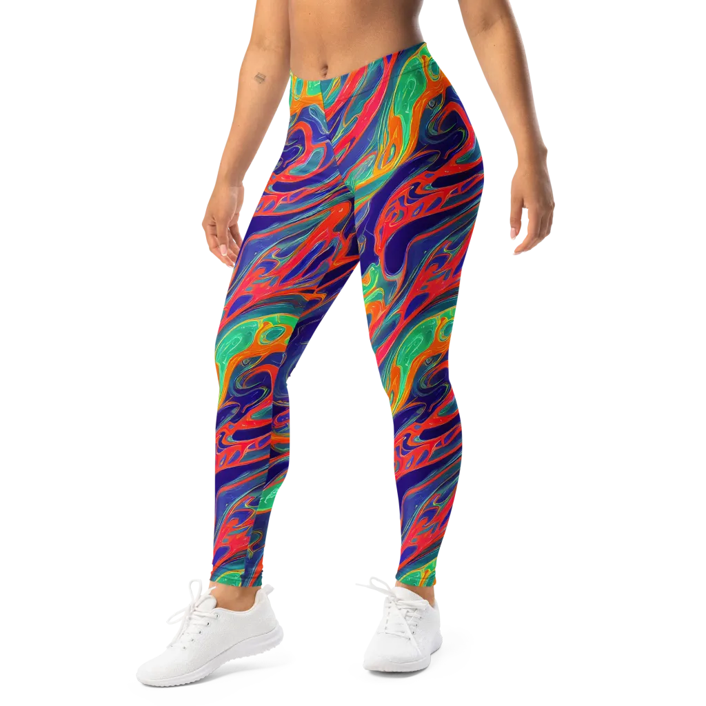 Colorwave Riot on Leggings — Left Front