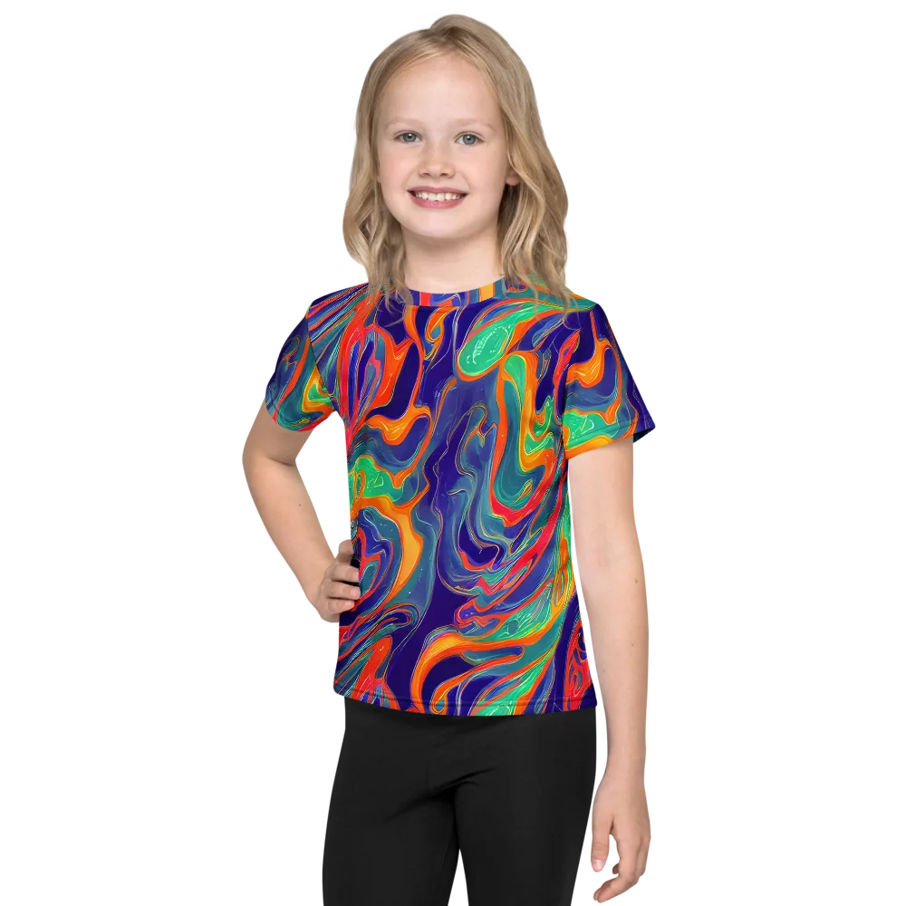 Colorwave Riot on Kids Crew Neck T-Shirt — Front