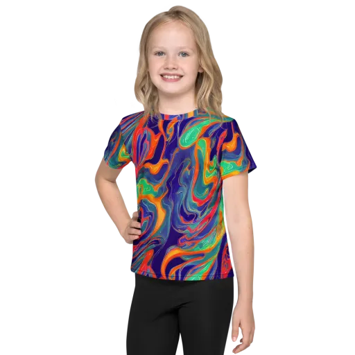 Colorwave Riot on a Kids Crew Neck T-Shirt