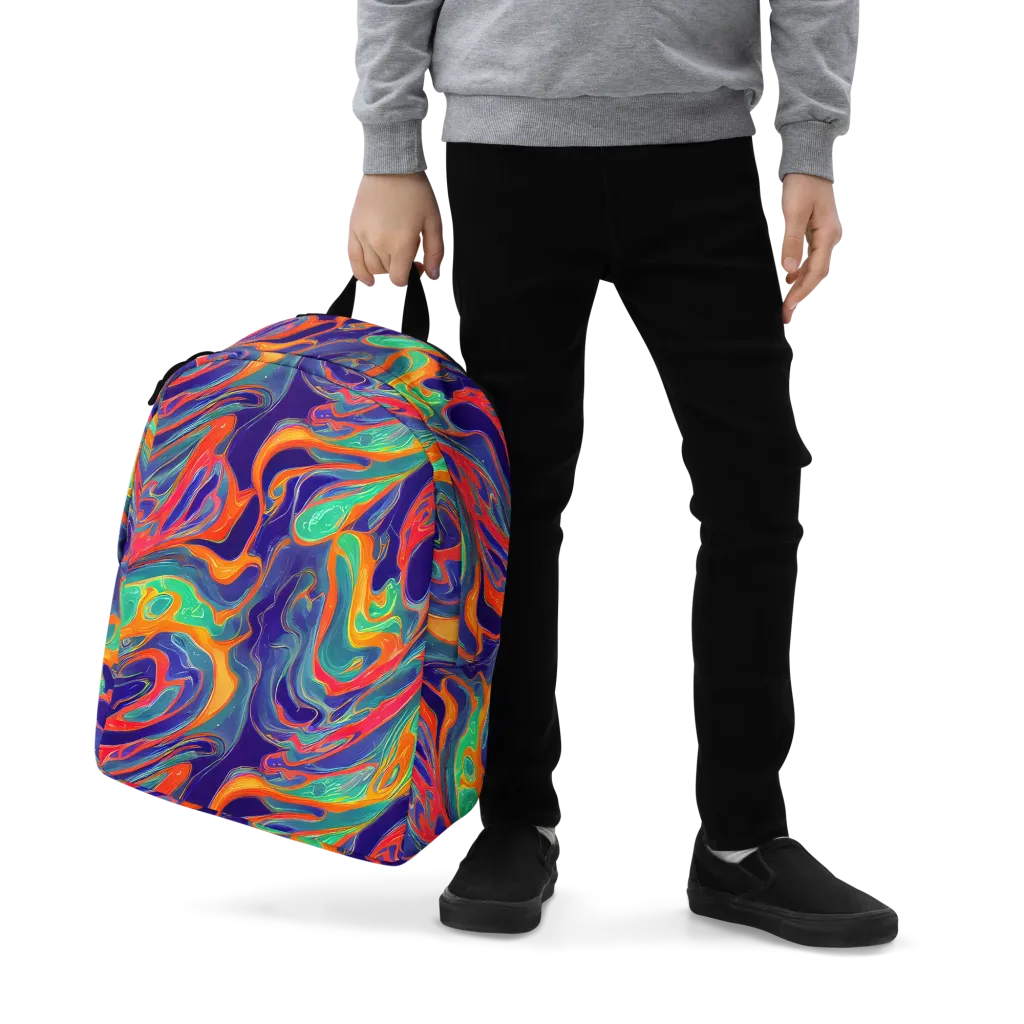 Colorwave Riot on Minimalist Backpack — Zoomed-in