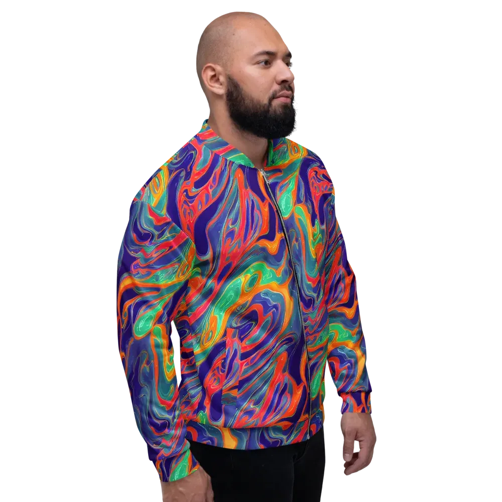 Colorwave Riot on Bomber Jacket — Right