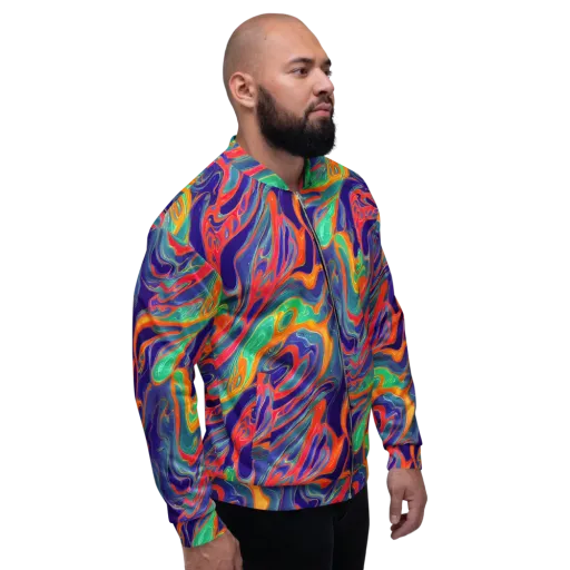 Colorwave Riot on a Bomber Jacket