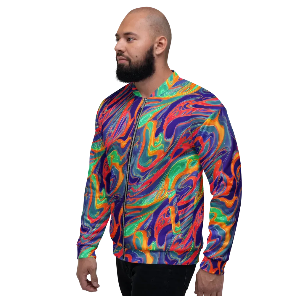 Colorwave Riot on Bomber Jacket — Left