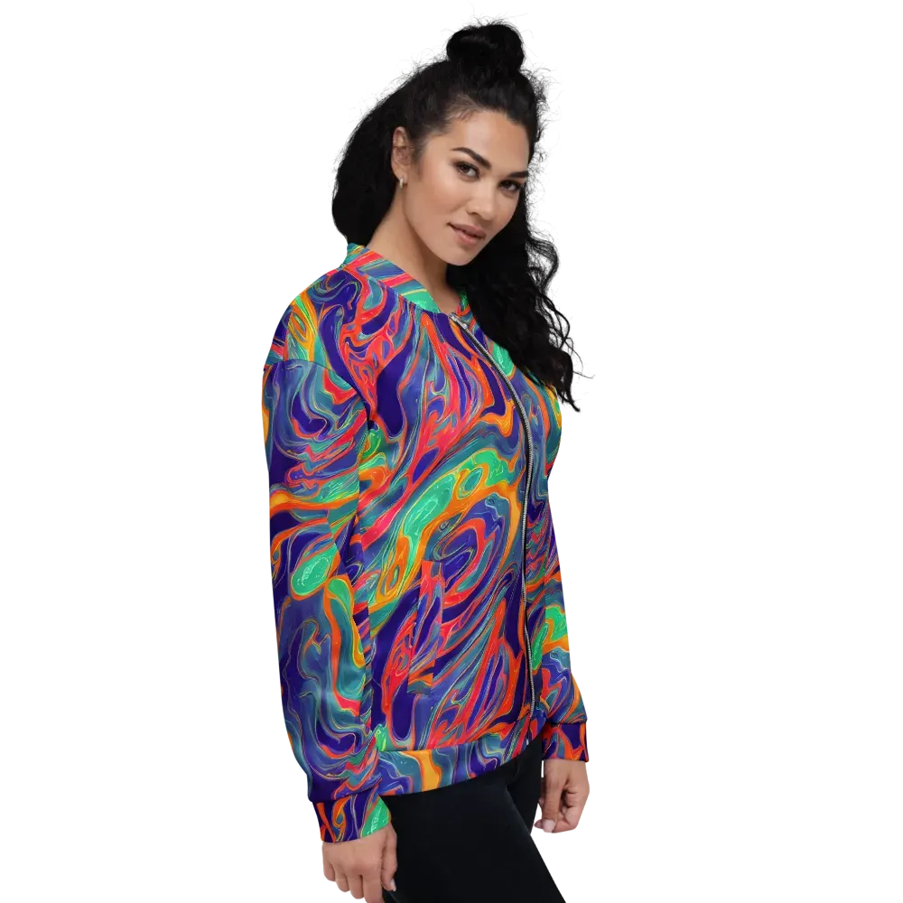 Colorwave Riot on Bomber Jacket — Right