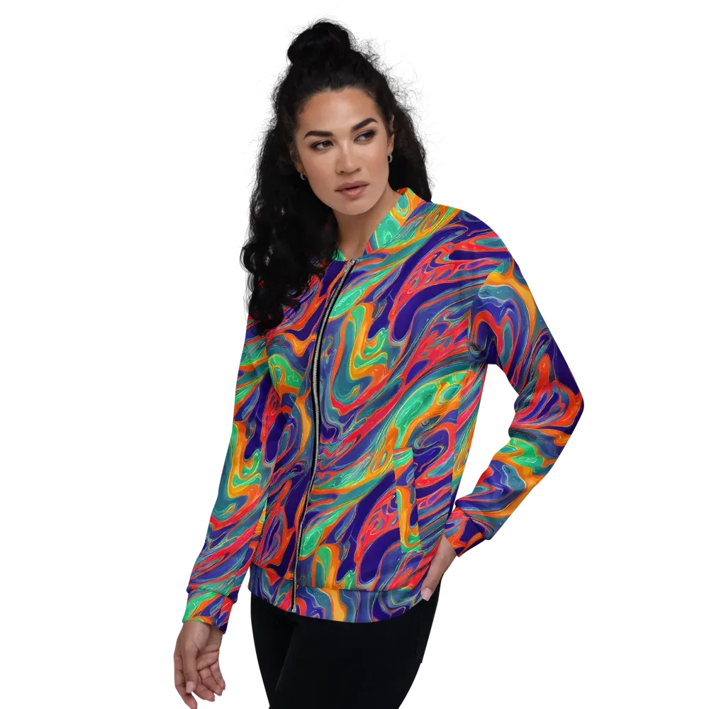Colorwave Riot on Bomber Jacket — Left