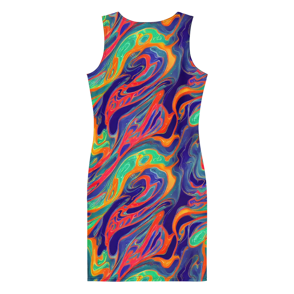Colorwave Riot on Bodycon Dress — Back