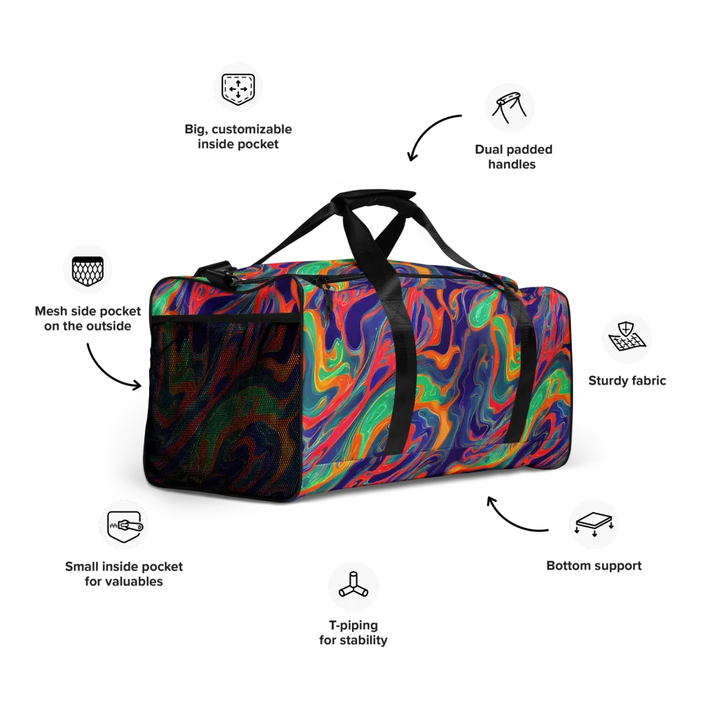 Colorwave Riot on Duffle Bag — Right Front