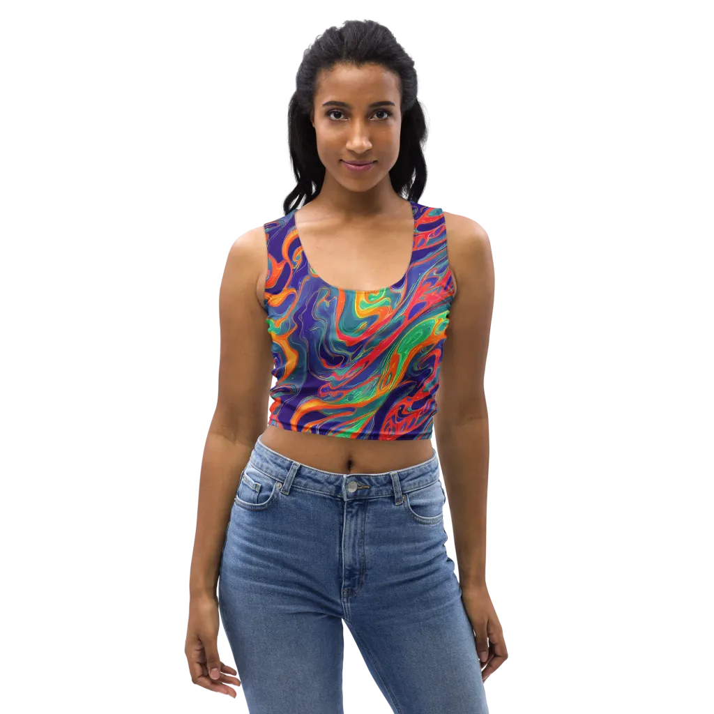 Colorwave Riot on Crop Top — Front