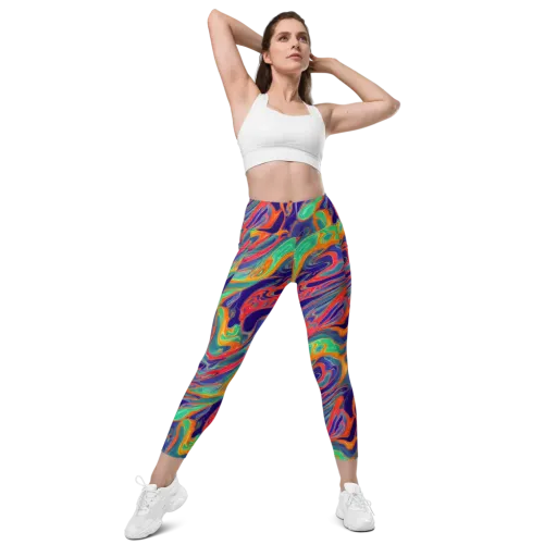 Colorwave Riot on a Leggings with Pockets