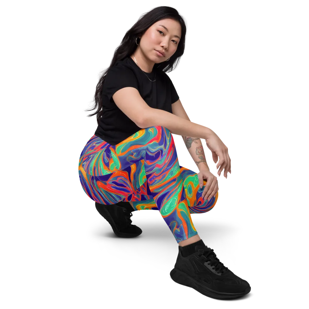 Colorwave Riot on Leggings with Pockets — Right Front