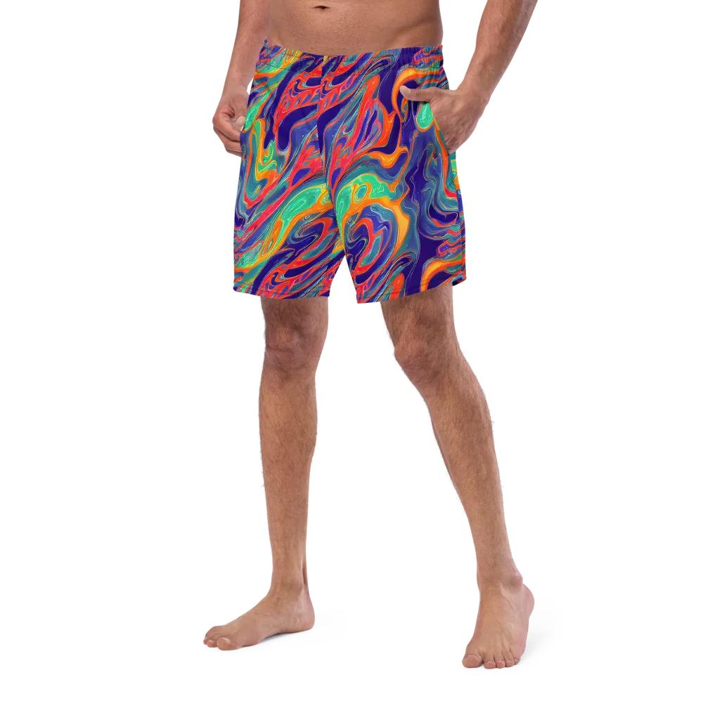 Colorwave Riot on Swim Trunks — Left Front