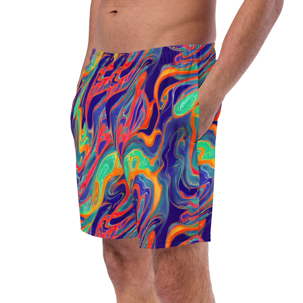 Colorwave Riot on Swim Trunks — Left Front