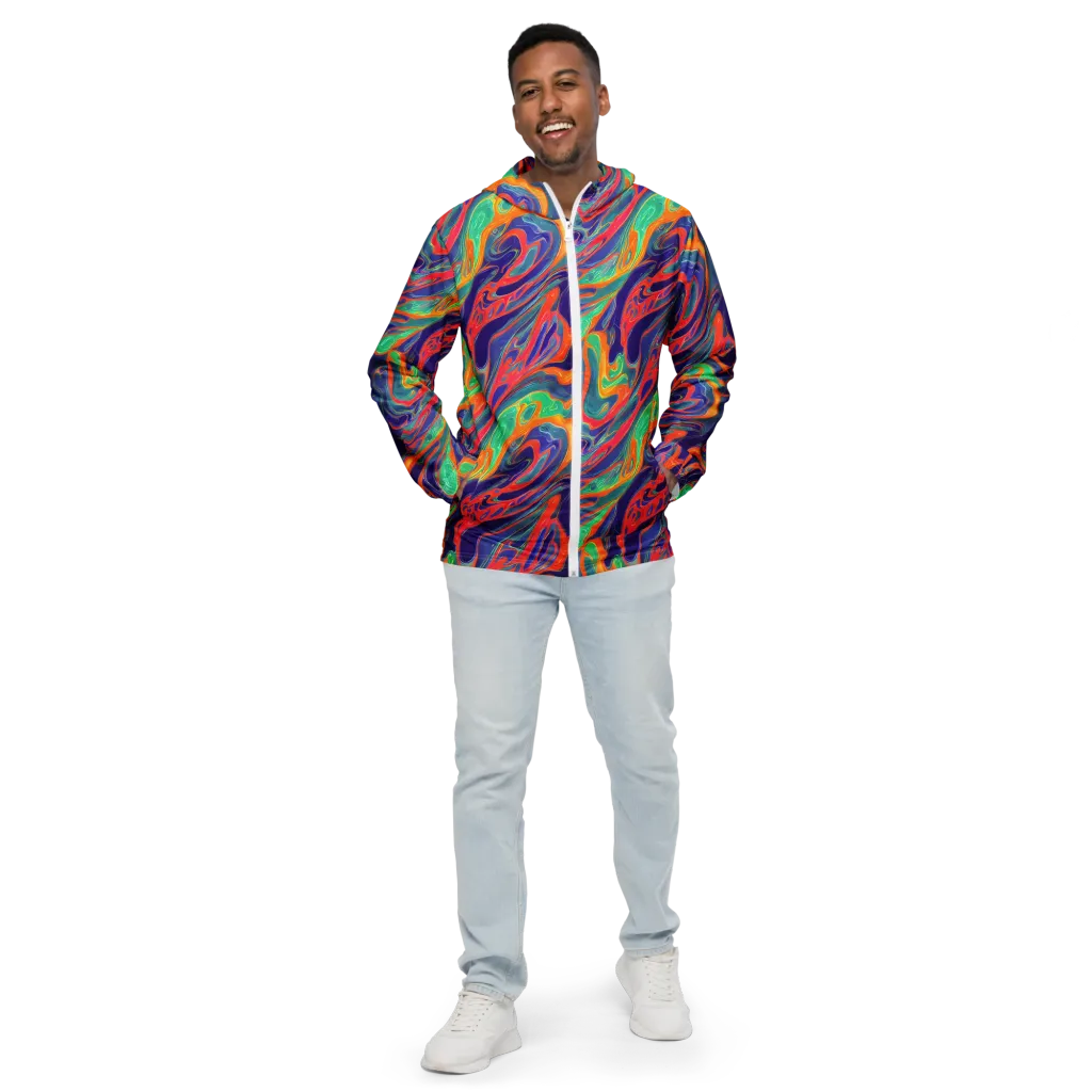 Colorwave Riot on Men's Windbreaker — Front