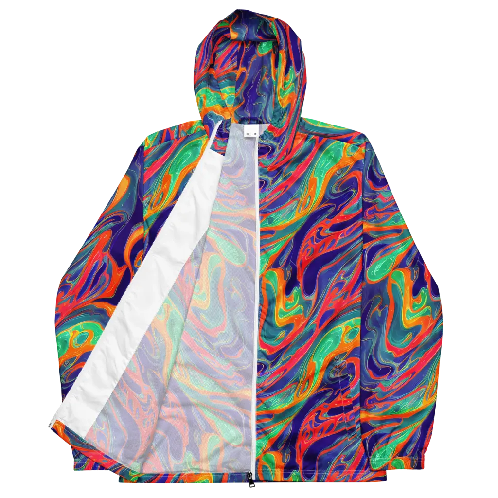 Colorwave Riot on Men's Windbreaker — Front
