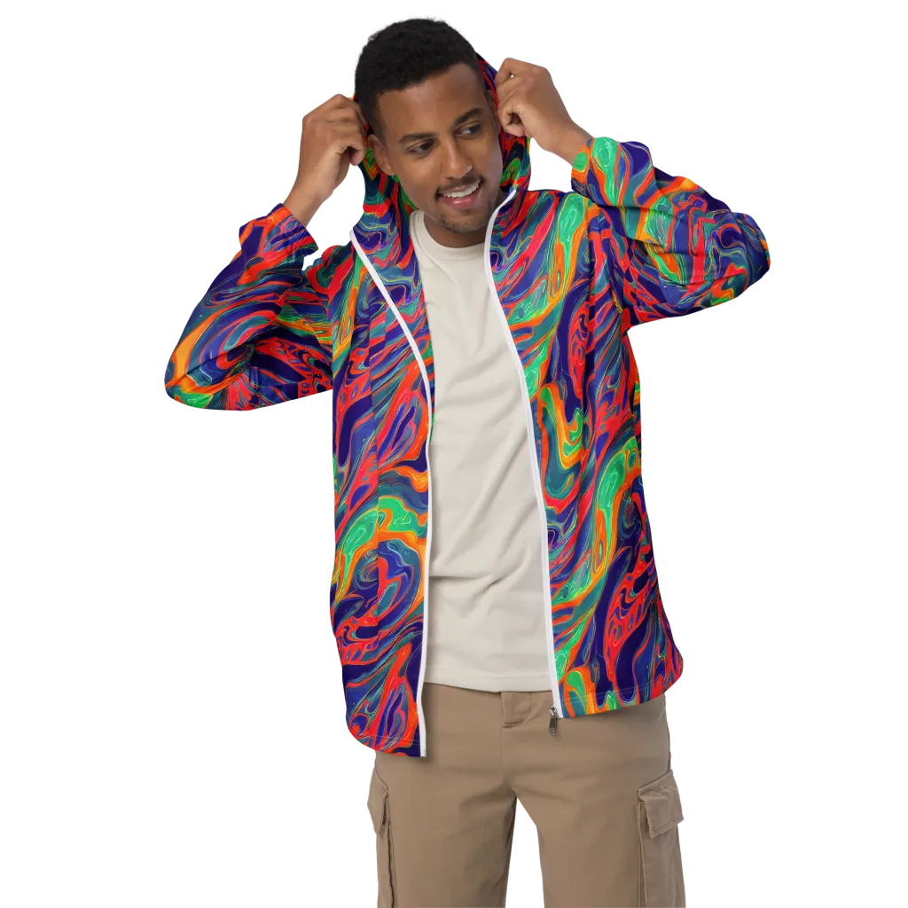Colorwave Riot on Men's Windbreaker — Front