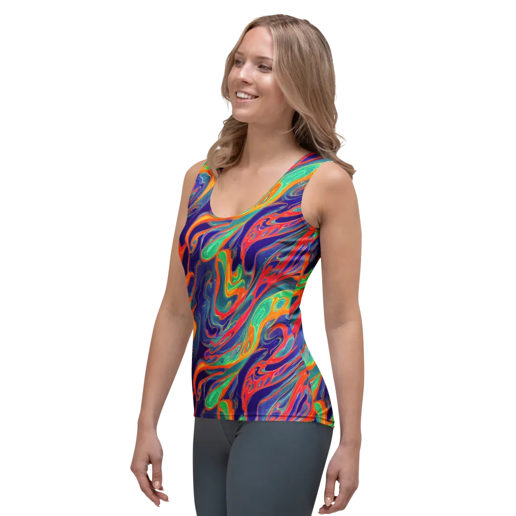 Colorwave Riot on Women's Tank Top — Left Front