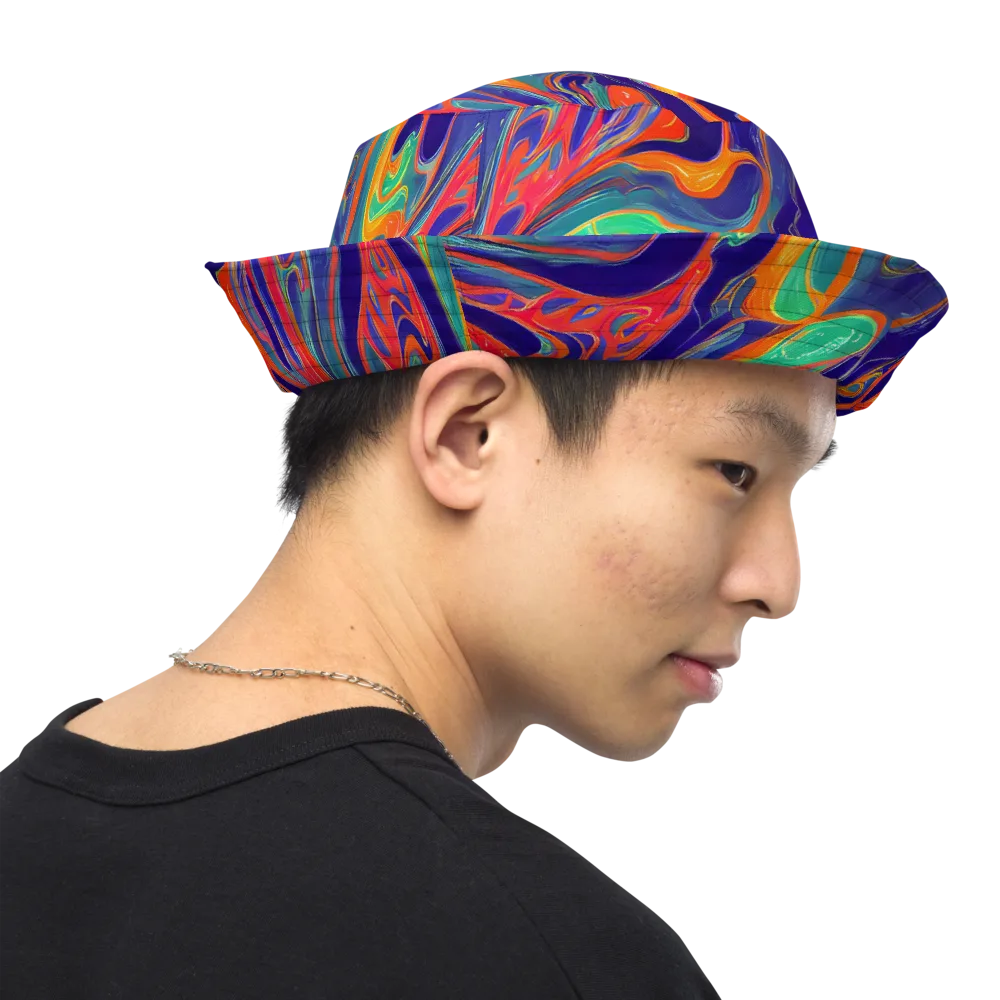 Colorwave Riot on Reversible Bucket Hat — Right Outside