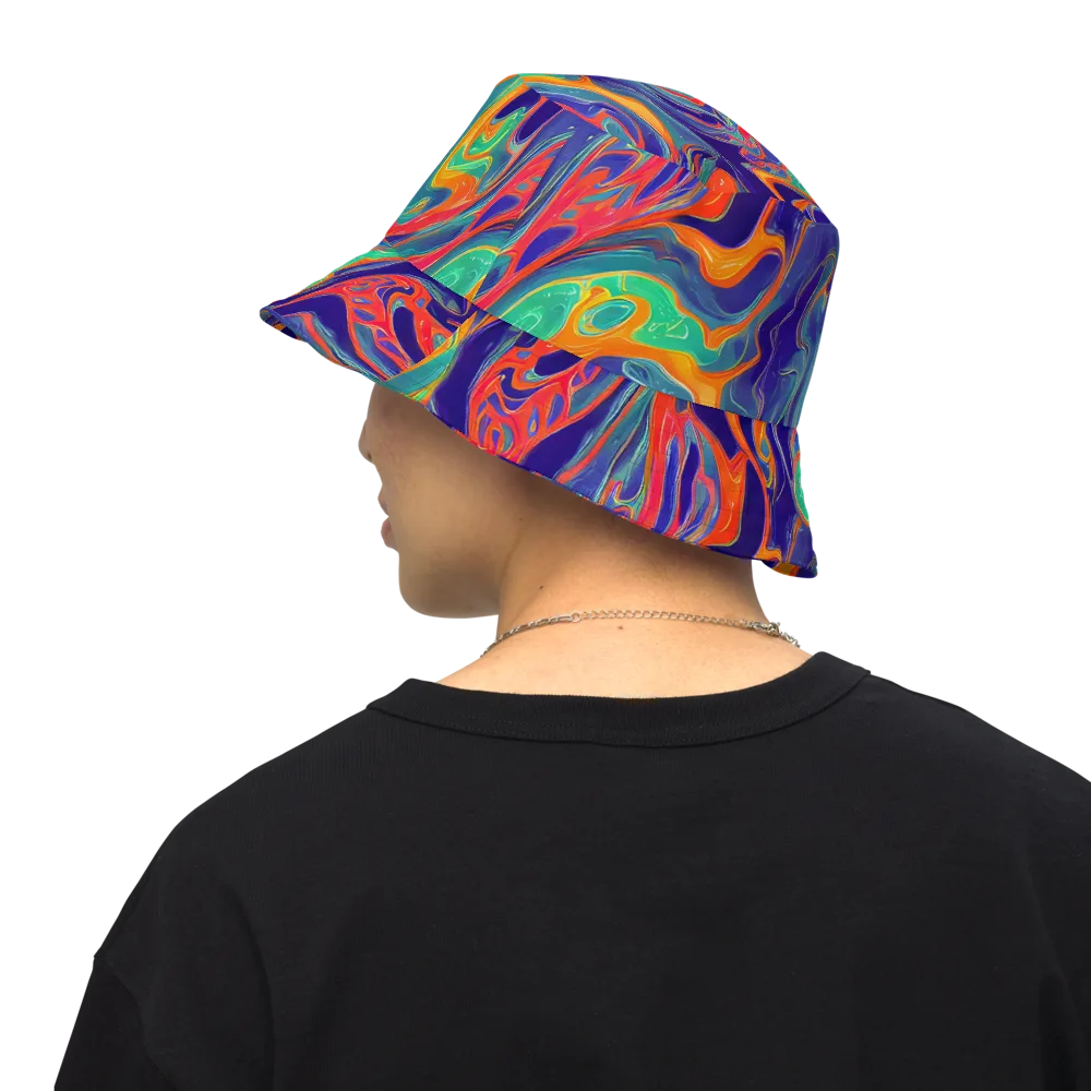 Colorwave Riot on Reversible Bucket Hat — Back Inside