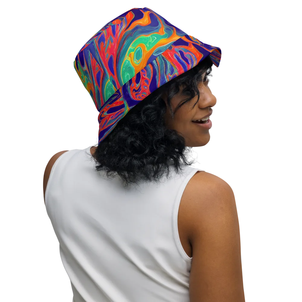 Colorwave Riot on Reversible Bucket Hat — Right Outside