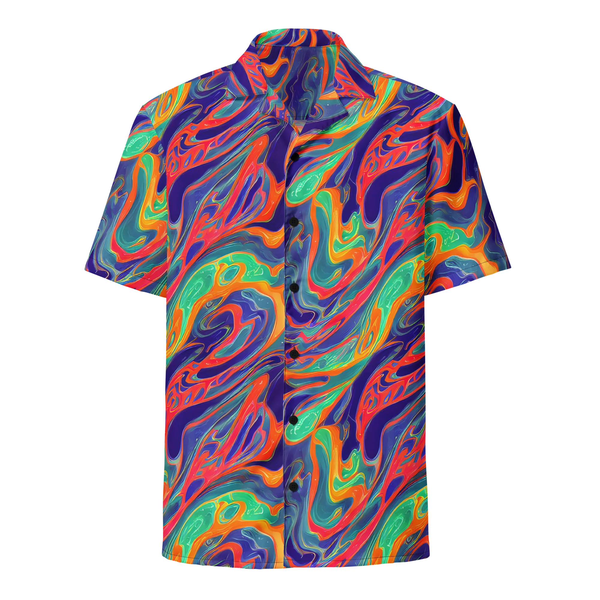 Colorwave Riot on Button Shirt — Front