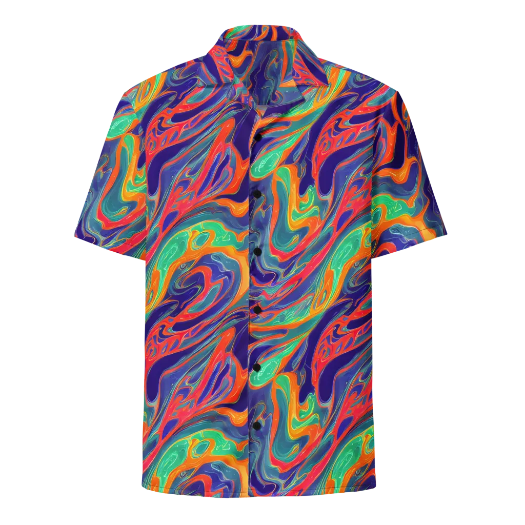 Colorwave Riot on Button Shirt — Front