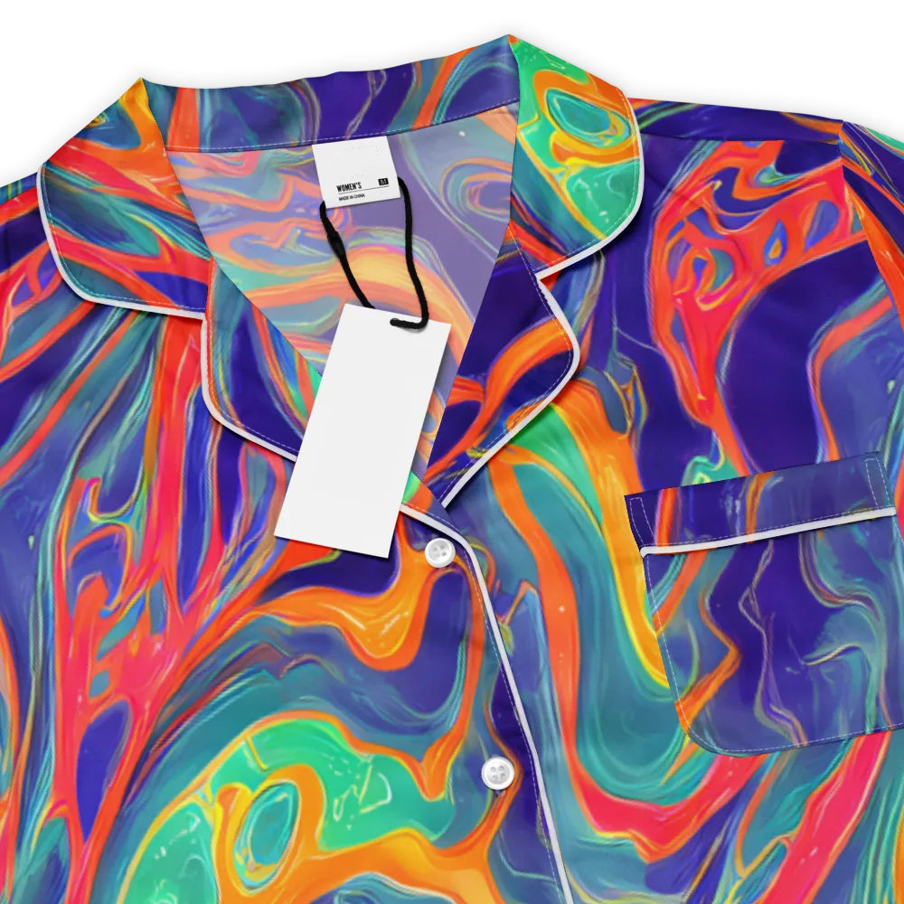 Colorwave Riot on Women's Short Sleeve Pajama Top — Product details