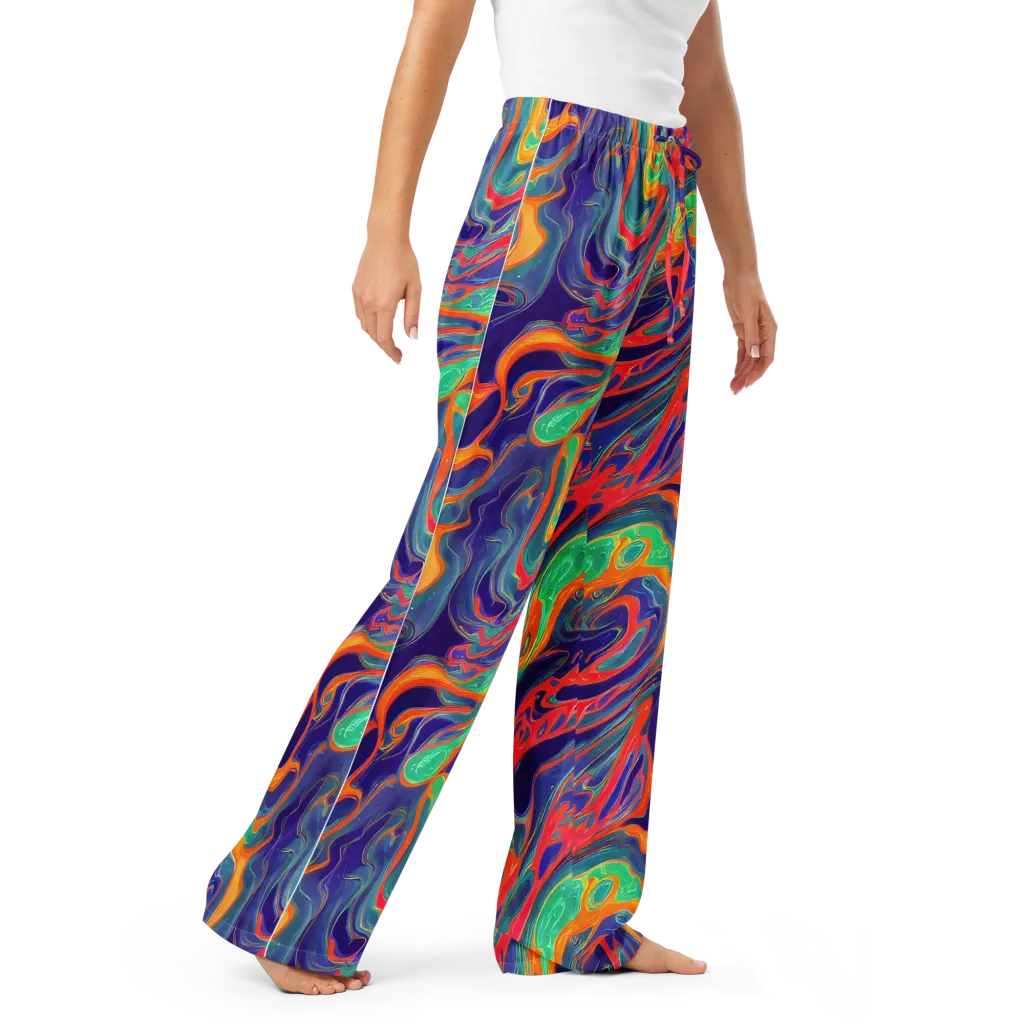 Colorwave Riot on Women's Pajama Pants — Right Front