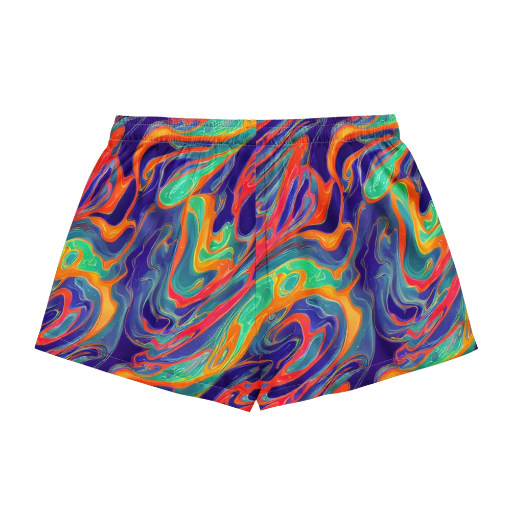 Colorwave Riot on Women's Pajama Shorts — Back