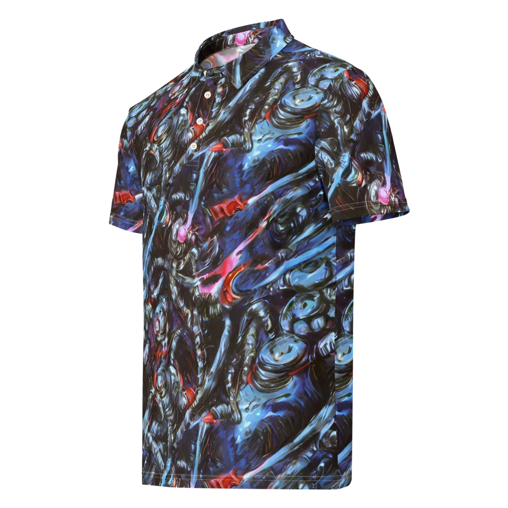 Blackwater Riot on Men's Slim Fit Polo Shirt — Left Front