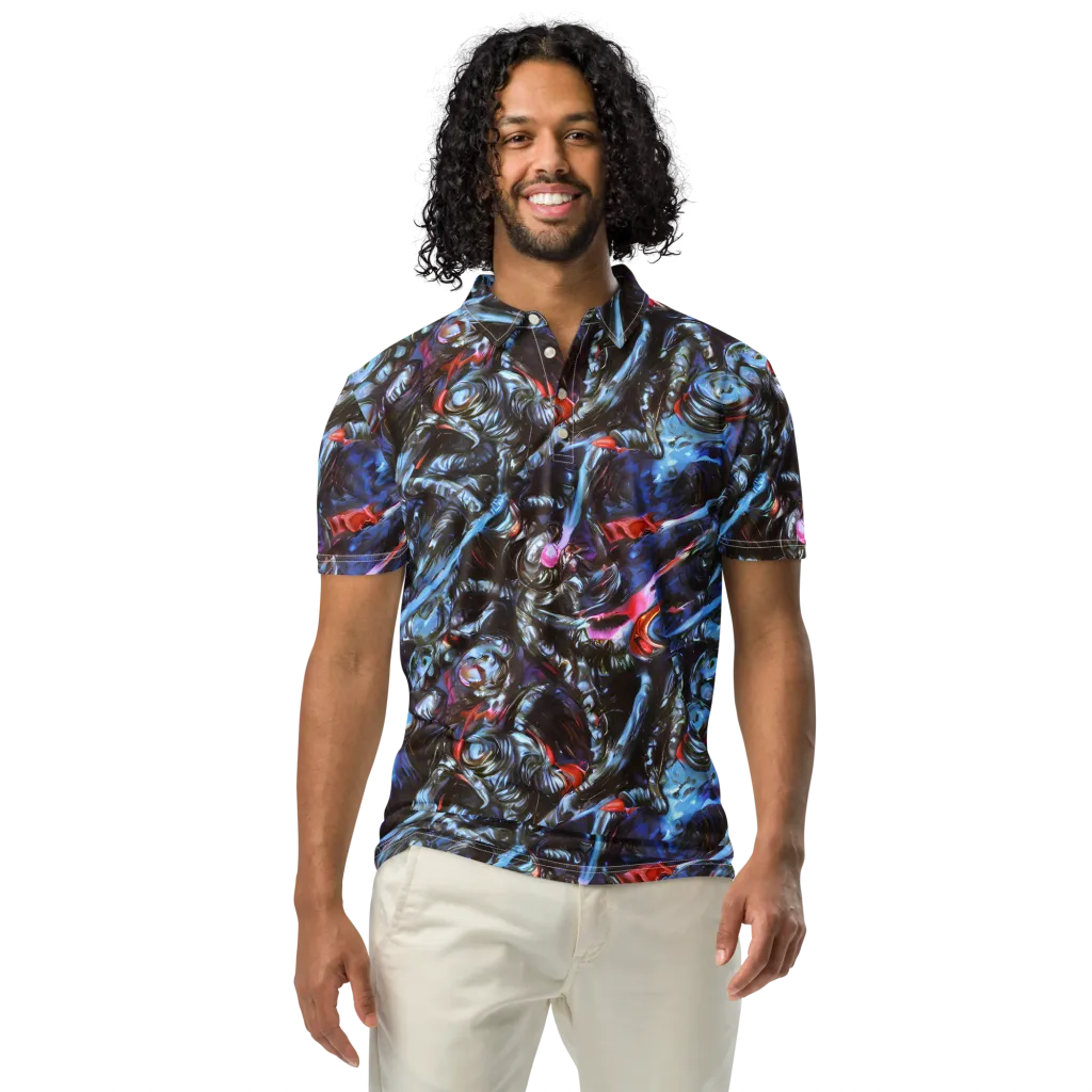 Blackwater Riot on Men's Slim Fit Polo Shirt — Front