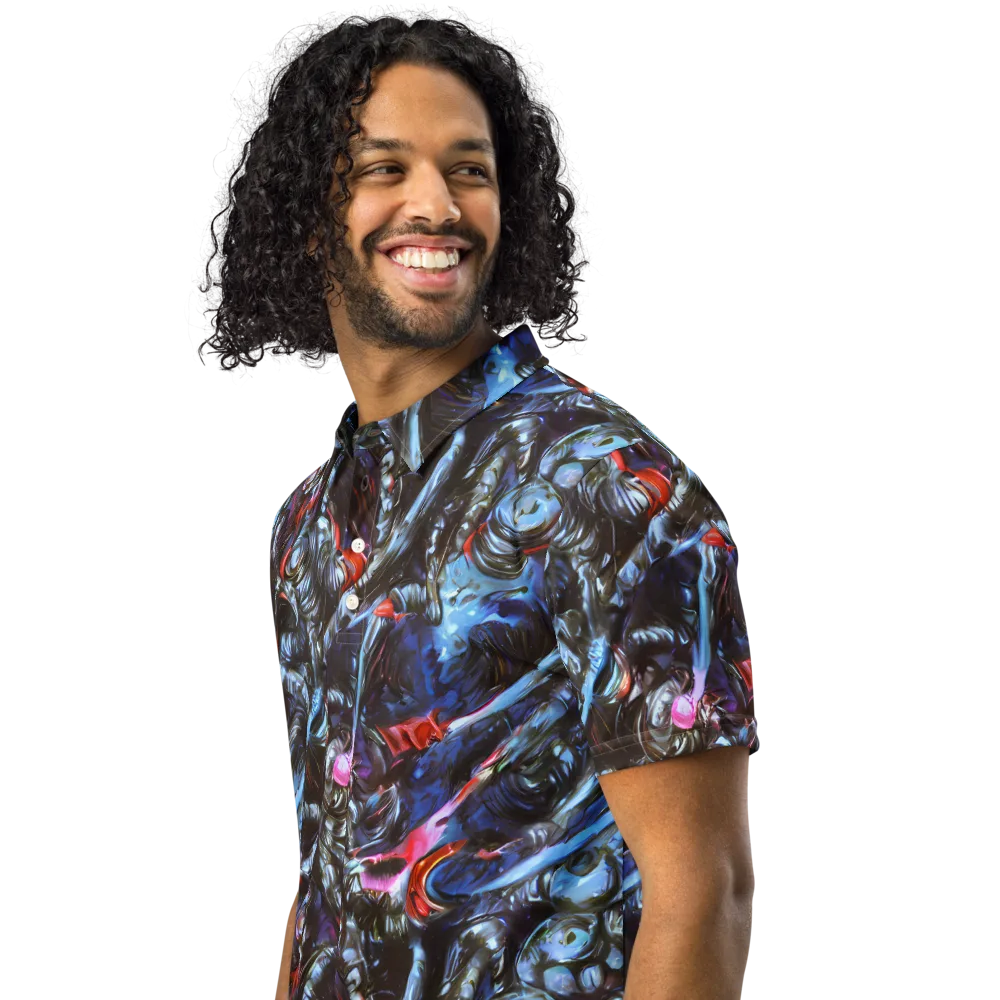 Blackwater Riot on Men's Slim Fit Polo Shirt — Left Front