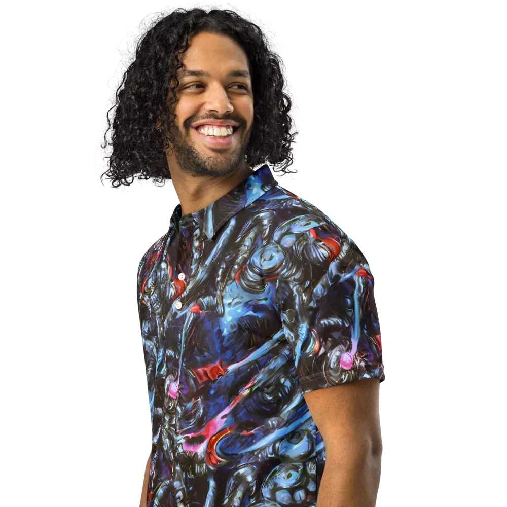 Blackwater Riot on Men's Slim Fit Polo Shirt — Left Front