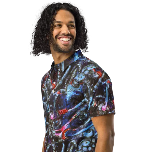 Blackwater Riot on a Men's Slim Fit Polo Shirt