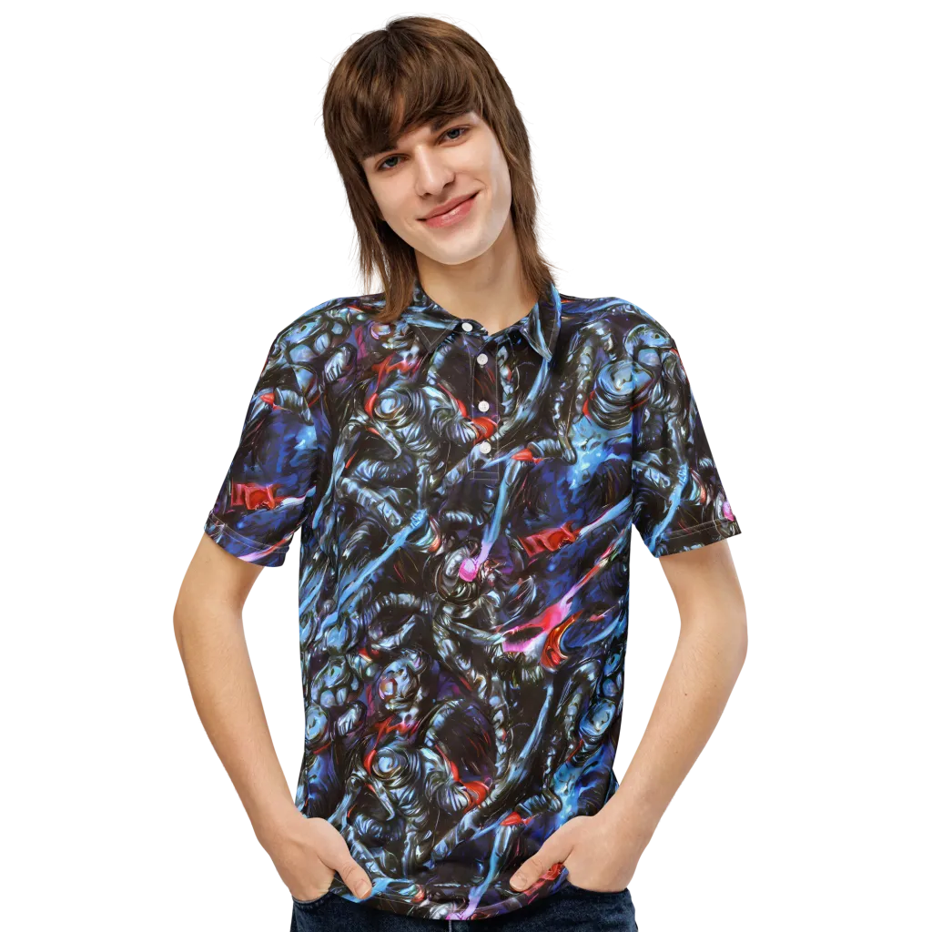 Blackwater Riot on Men's Slim Fit Polo Shirt — Front