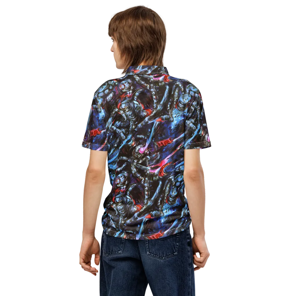 Blackwater Riot on Men's Slim Fit Polo Shirt — Back