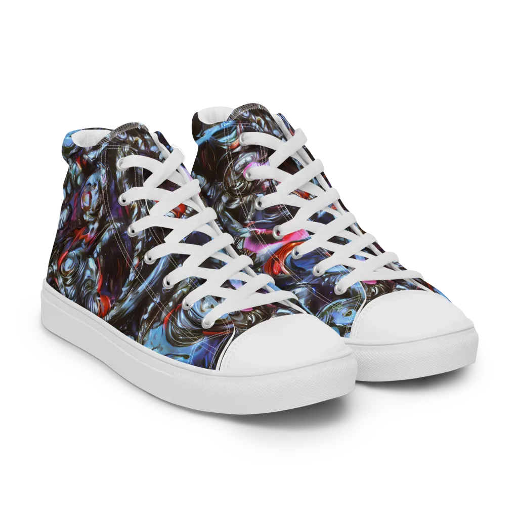 Blackwater Riot on Men's High Top Canvas Shoes — Right Front