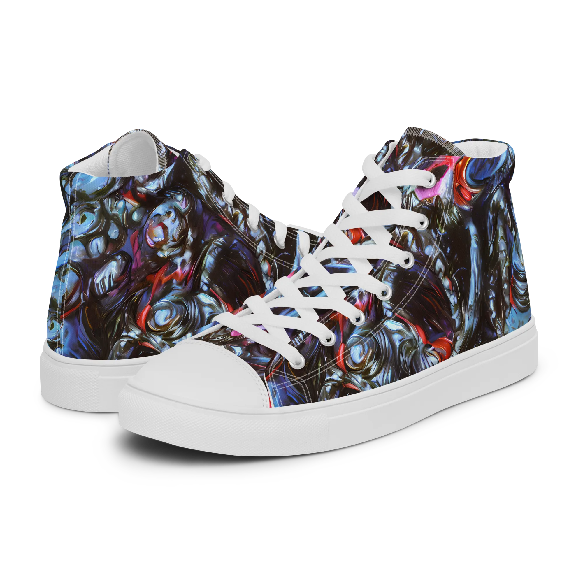 Blackwater Riot on Men's High Top Canvas Shoes — Left