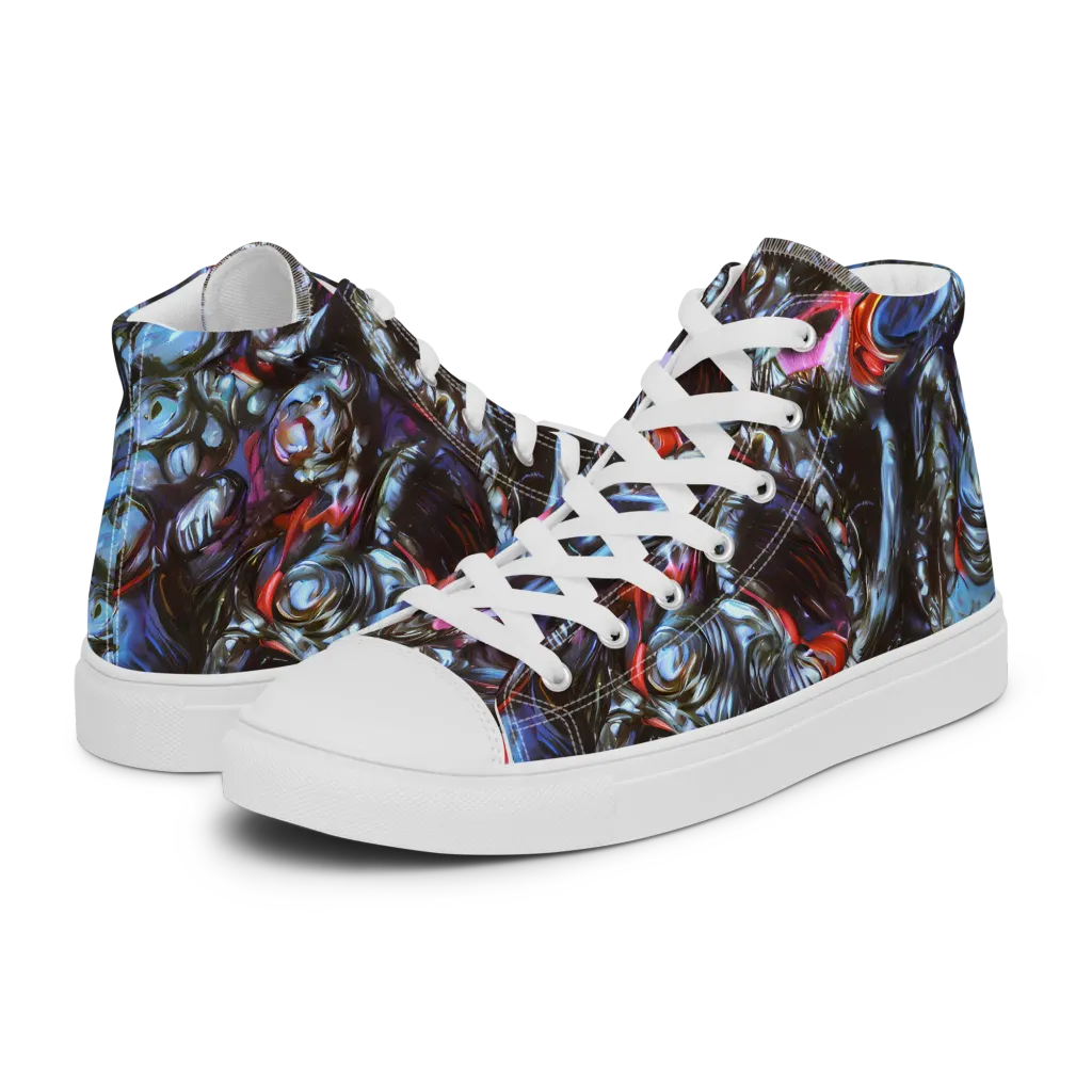 Blackwater Riot on Men's High Top Canvas Shoes — Left