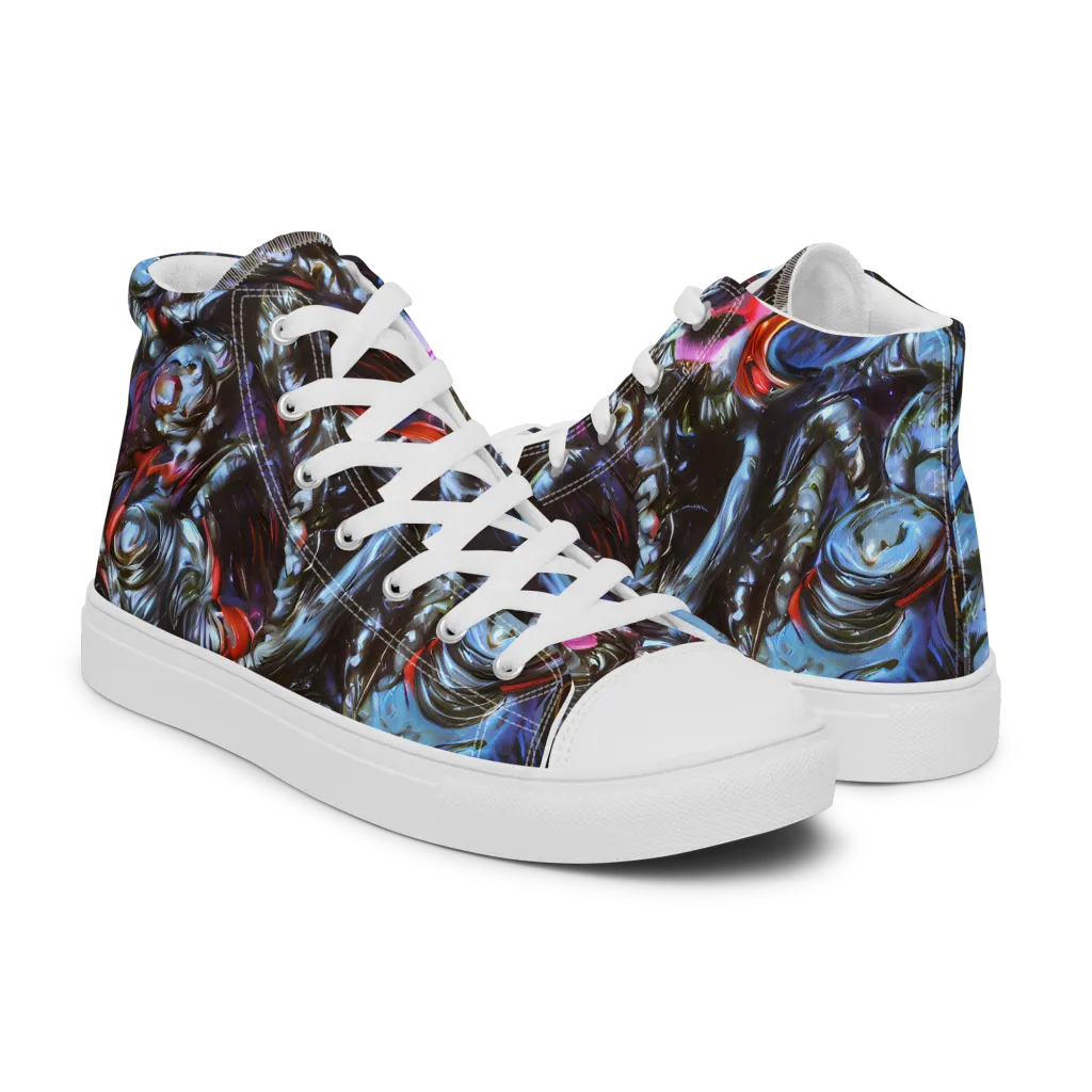 Blackwater Riot on Men's High Top Canvas Shoes — Right
