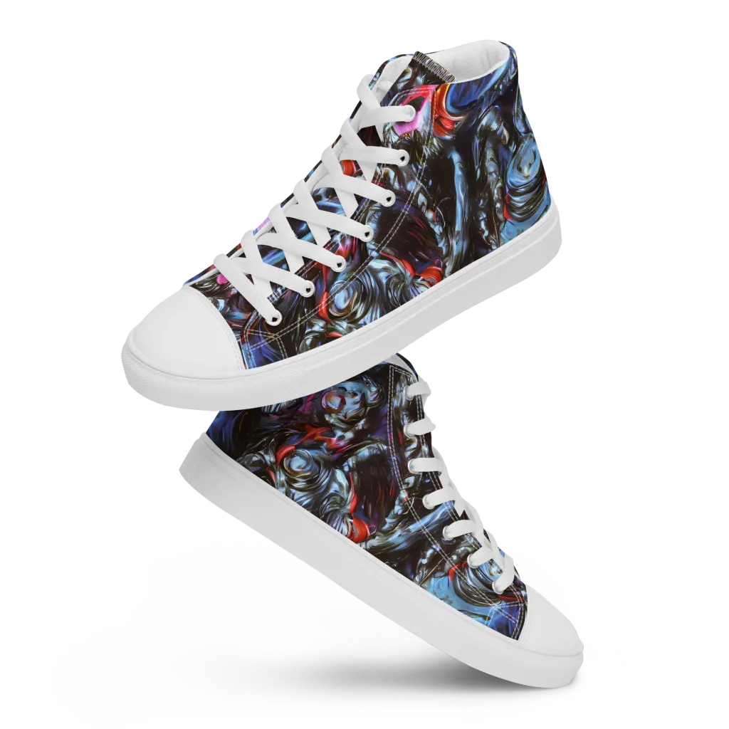 Blackwater Riot on Men's High Top Canvas Shoes — Front